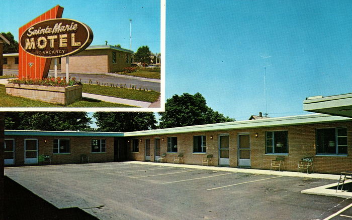 Sainte Marie Motel (Laker Inn) - Old Postcard View (newer photo)